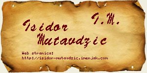 Isidor Mutavdžić vizit kartica